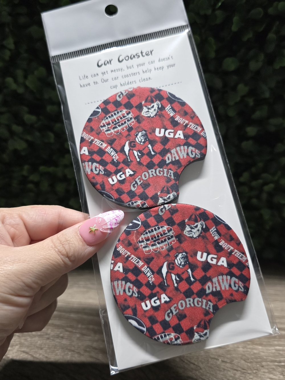 University of Georgia Red Car Coaster Set (2-Pack)